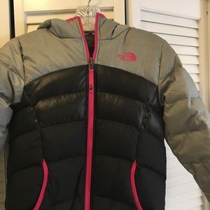 Girls reversible North Face puffer jacket